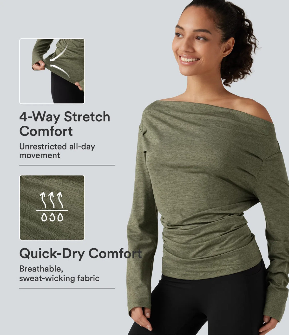 Noventra Vayla™ Off-Shoulder Active Top